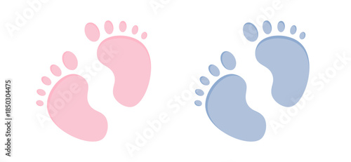 Baby shower banner. It's a boy baby footprint. It's a girl baby footprint	
