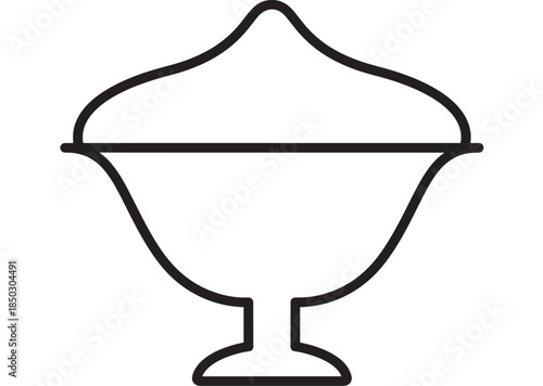 Elegant urn design a simple black outline on transparent background silhouette