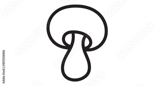 Simple black mushroom outline drawing on transparent background silhouette