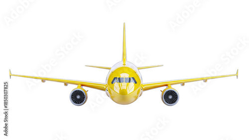 Yellow Airplane Isolated on White Background