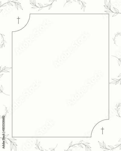 Beige funeral empty card