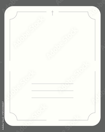 vector frame for text. Funeral empty beige card