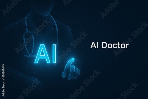 AI doctor concept with futuristic interface