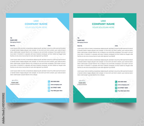 Modern and creative company business letterhead template with color variation bundle