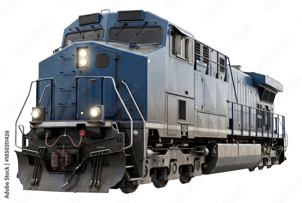 Obraz premium Wide-body diesel locomotive featuring underframe air reservoirs.