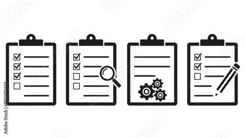 Clipboard Checklist Documents with Icons.