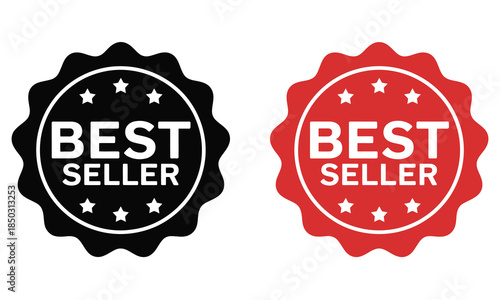 Best seller label or best seller sticker badge, flat icon vector template designed for e-commerce products, online marketplace listings, promotional graphics, digital marketing materials