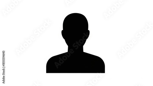 Black silhouette of a persons head and shoulders on a