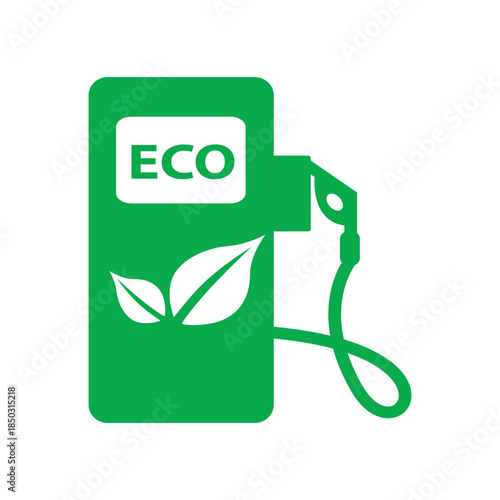 ECO Filling Station Green Vector Icon