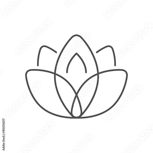 Lotus flower line outline icon