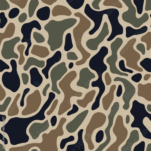 Vector duck hunting camouflage seamless pattern. Hunting Background, Digital camouflage