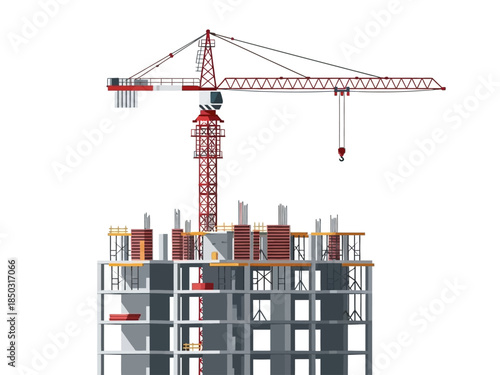 Construction Crane and Building Under Development.