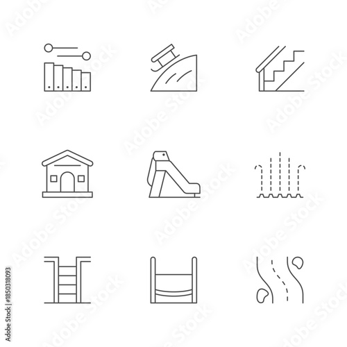 Set line icons of playground