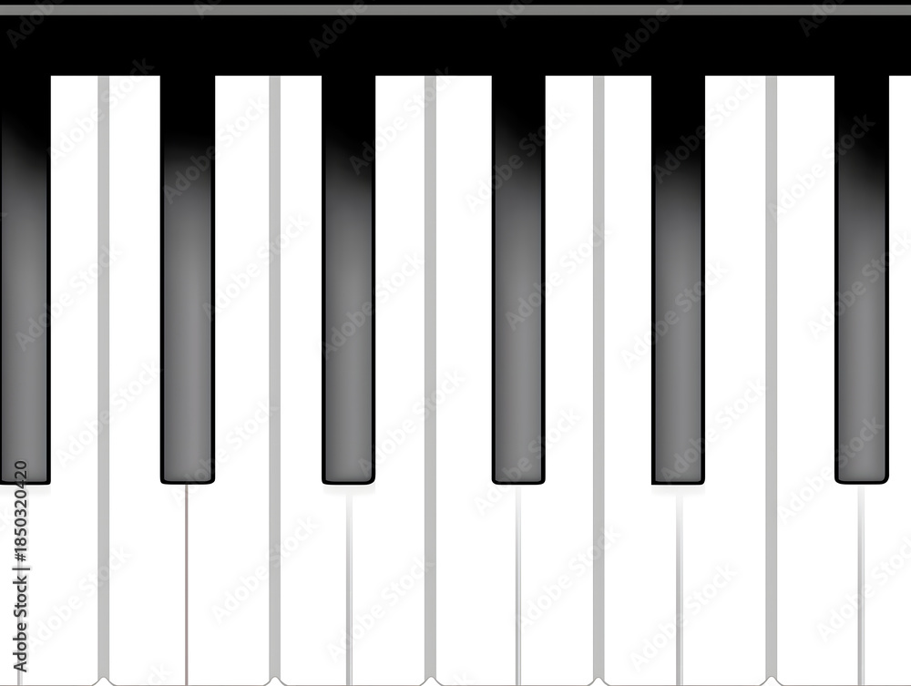 Naklejka premium Minimal black and white piano keys in a simple clipart style