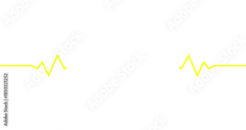 Bright yellow heartbeat lines on black background