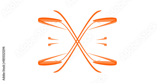 Vibrant orange abstract design on black background