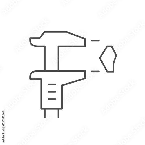 Particle size line outline icon isolated on white. Vector illustration