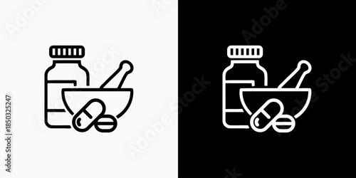 Medicine vector design in a modern, simple, clean, and abstract style. Icons for business, research, healthcare, and personal branding.