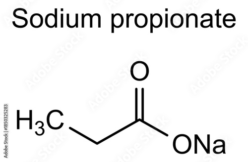 Sodium propionate, chemical structure of sodium propionate, drug substance