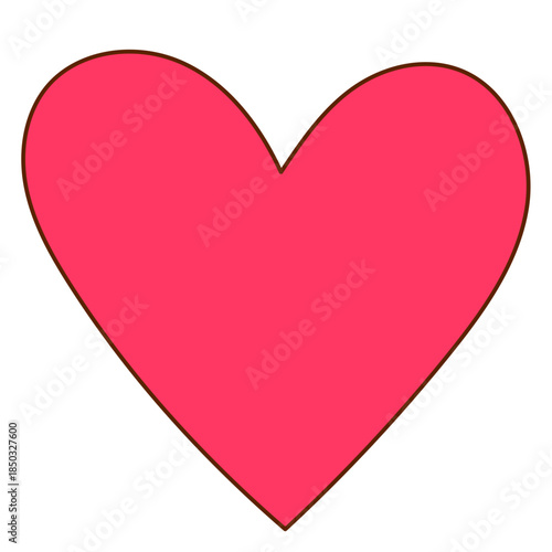 Free Download Cartoon Pink Cute Heart Icon. Doodle Retro Vibrant Heart Romantic Love Shape. valentine Day or Wedding Decoration Symbol. - GFXLoad