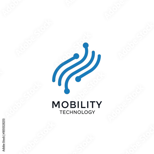 Wallpaper Mural Mobility technology logo design concept for internet network connection Torontodigital.ca