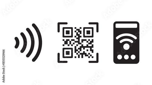 Wireless Connectivity Symbols with natural lighting and detailed texture for commercial background