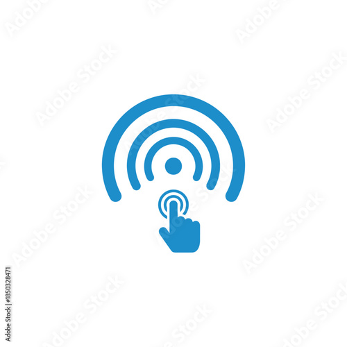 Wireless internet connection icon for technology and communication networks