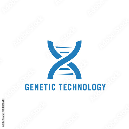 Genetic technology dna helix logo vector illustration, scientific discovery