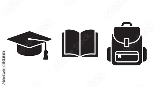 Graduation and Education Icons with natural lighting and detailed texture for commercial background