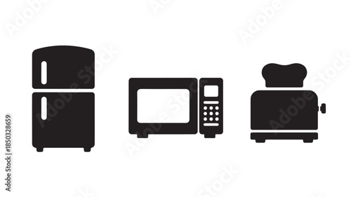 Kitchen Appliances Silhouette with natural lighting and detailed texture for commercial background