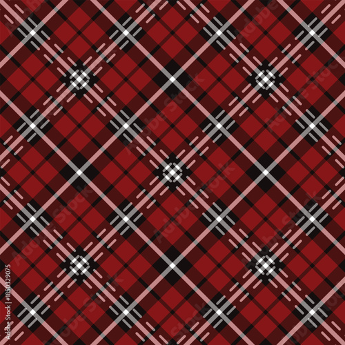 red black white color aesthetic unique scottish tartan plaid checkered stripes trendy skirt pattern fashion wallpaper background