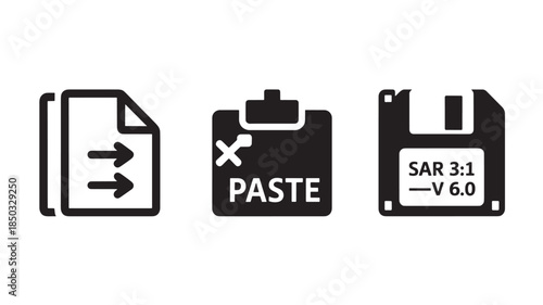 Data Storage Icons with natural lighting and detailed texture for commercial background