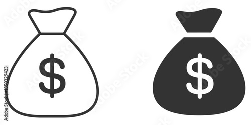 Money bag icon design element in vector format, editable money bag illustration ideal for financial graphics, banking apps, investment projects, digital dashboards, business presentations, e-commerce 