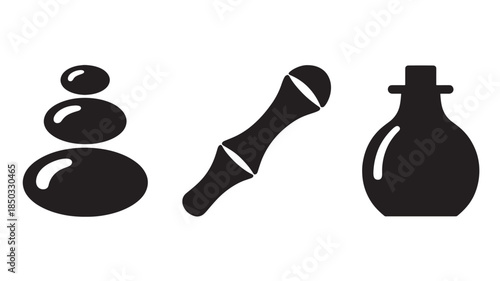 Serene Spa Scene with Candles and Stones with natural lighting and detailed texture for commercial background