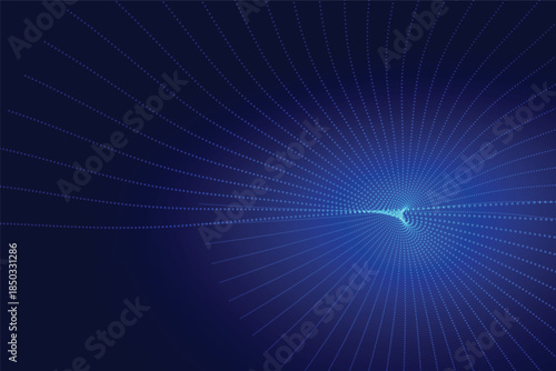 Abstract technology background with lines of glowing particles in a futuristic digital data flow visual communication