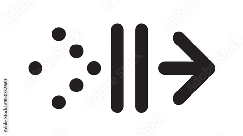 Pause button symbol in minimalist design with dark color scheme on white background for user interface