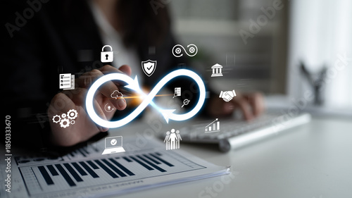 Tableau sur toile The infinity concept represents limitless innovation, creative growth, and embracing endless business opportunities for future advancement