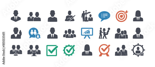 Business and teamwork icon set people group. Vector illustration.