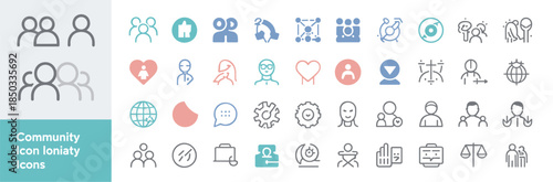 Community and Connection Icon Collection people icons. Vector illustration.