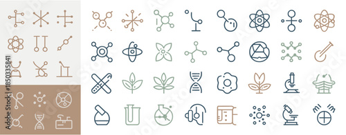 Science and Molecule Icons Collection vector