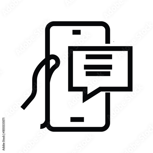Smartphone with Speech Bubble on White Background