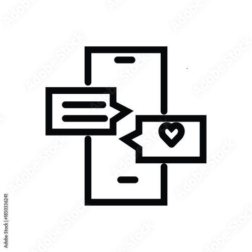 Smartphone Messaging with Heart Symbol on Screen
