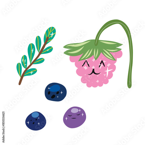 A lovely educational illustration for children featuring berries.