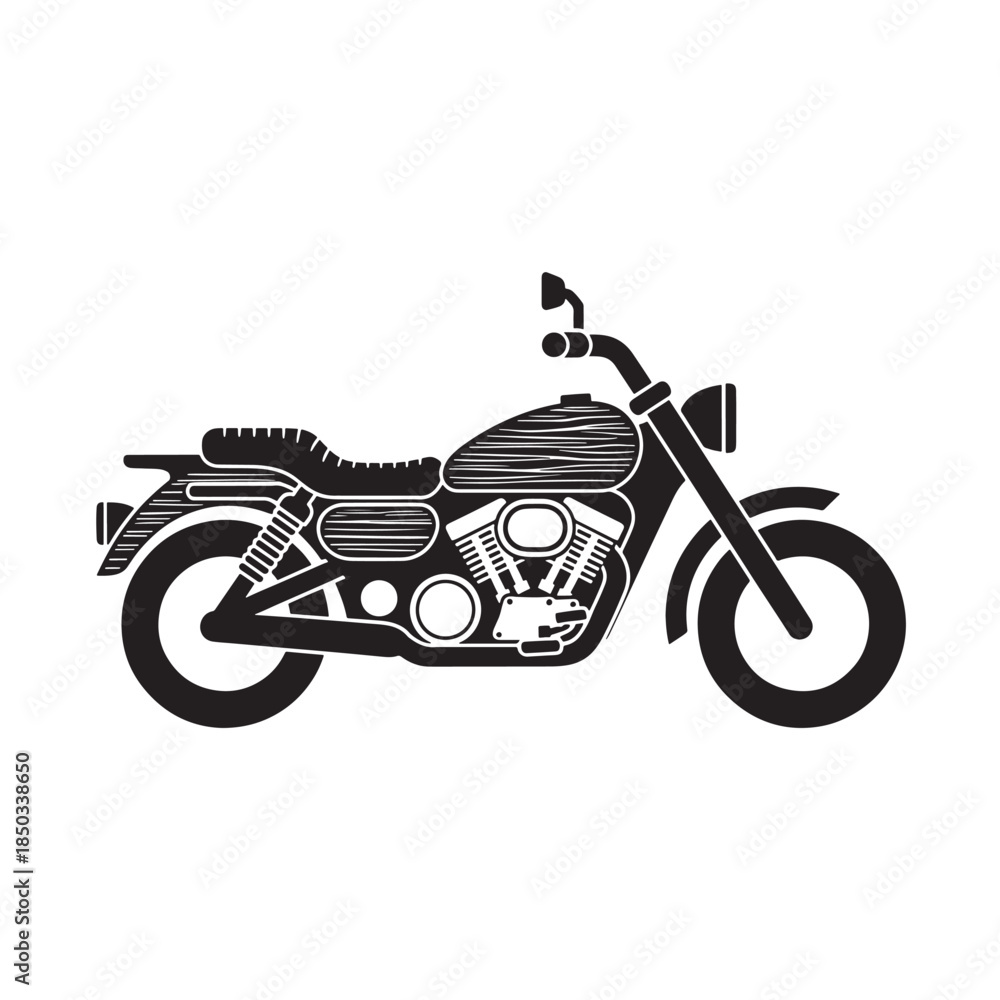 Obraz premium Motorcycle Silhouette Modern Dark Monochrome Vector Illustration for Automotive Design