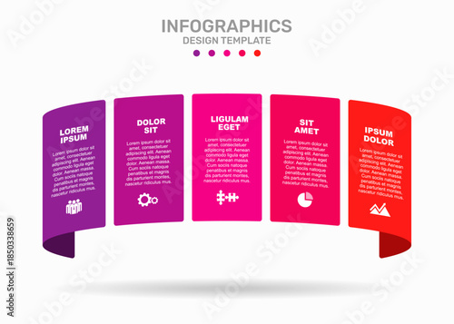 Infographic panels with icons and headings, ideal for business, planning, structured data presentation. Vector illustration.