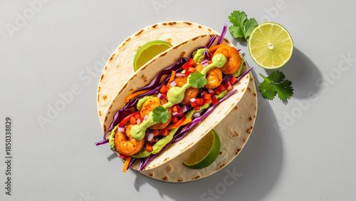 Tantalizing Taco: A culinary masterpiece unfolds with a perfectly crafted taco, overflowing with vibrant ingredients, offering a visual symphony of flavors.