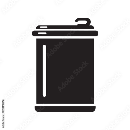 Coffee Can Silhouette in Simple Flat Design with Dark Color on White Background for Packaging Design