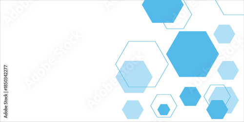 Abstract blue hexagon banner background. Eps10 vector