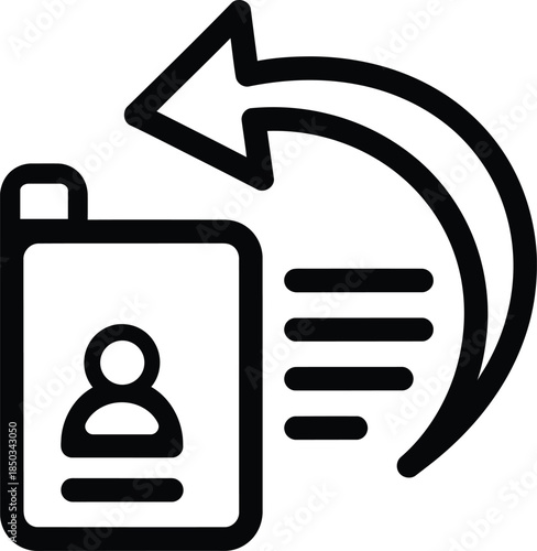 Identity verification and data transfer icon