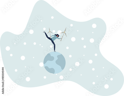 wind generators to generate electricity. concept of alternative energy and environmental concerns.life and employment of people.